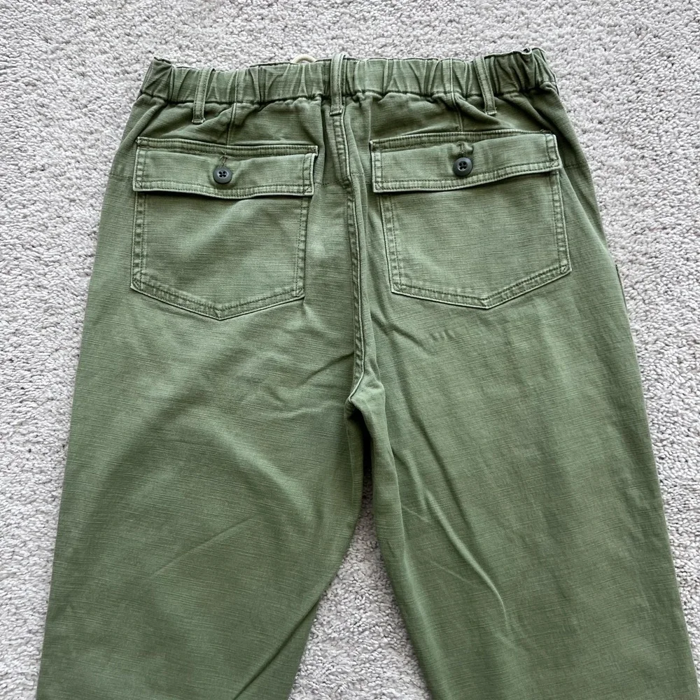 Flint And Tinder Chino Pants Mens 30x28 Green Elastic Waist Drawstring Tapered